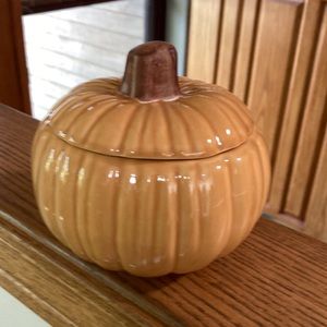 SET OF 2 Williams Sonoma Autumn Fall Gourd Pumpkin Soup Bowl w/Lid Oven Safe